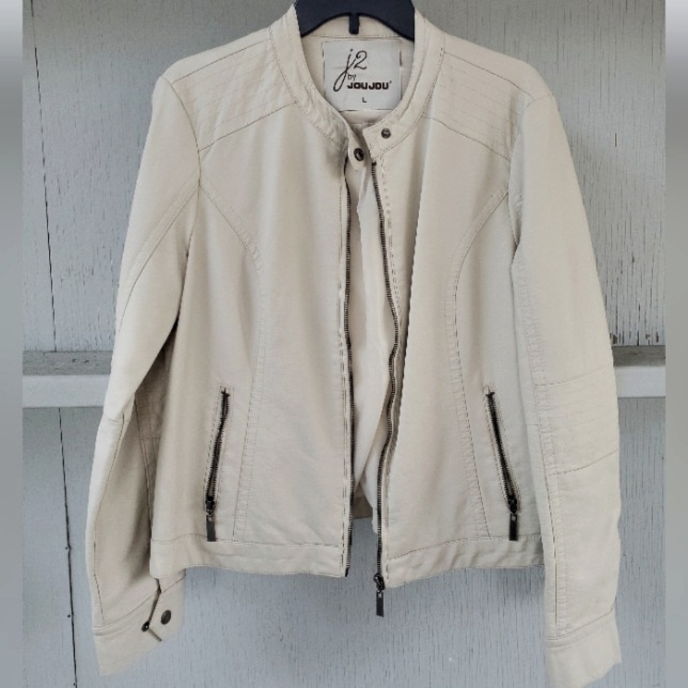 J-2 by Jou Jou Mockneck Faux-Leather Jacket